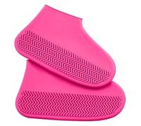 Schuhüberzüge für Regentage Silikon-Überschuhe, Mehrfarbig, mehrere Größen, Packung mit 4 Paaren(Pink,S(26-32))