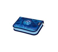 Schulmäppchen ausklappbar Herlitz Dolphin Ride - 2 Klappen, Mit 31 Elementen, Organizer, Dunkelblau (14x20,3x3,5cm)