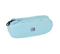 Schulmäppchen Etui Oxford B-Hook Blau - Mit Haken, Haftgummi für Heft, Kompakt, Polyester (21x4,8x8cm)