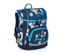 Schulranzen für Jungen ab 1. Klasse Kinder Schultasche Erstklässler Ergonomisch Schulrucksack für Erste Klasse Grundschule Ranzen Tornister mit Reflektoren 22L Stauraum Standfest Blau (PixelArt)