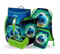 Schulranzen Jungen ab 1. Klasse, Airy Schultasche Set 5 -Teilig, Grundschule Schulrucksack für Kinder, Ranzen für Schule (Fußball Ball)