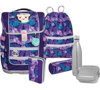 Schulranzen MCNEILL "Ergo Compacto, Dschungel", Kinder, Gr. B/H/T: 29cm x 38,5cm x 22cm, grün (dschungel), Polyester, Rucksäcke, inkl. Federmäppchen, Turnbeutel, Schlamperrolle & Motivmagnet (58389269