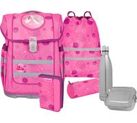 Schulranzen MCNEILL "Ergo Compacto, Pinky", Kinder, Gr. B/H/T: 29cm x 38,5cm x 22cm, pink (pinky), Polyester, Rucksäcke, inkl. Federmäppchen, Turnbeutel, Schlamperrolle & Motivmagnet (87386724-0) pink