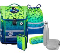 Schulranzen MCNEILL "Perfecto, Football 2T", Kinder, Gr. B/H/T: 30cm x 38,5cm, football, Polyester, Rucksäcke, inkl. Federmäppchen, Turnbeutel, Schlamperrolle & Motivmagnet (65864027-0) football