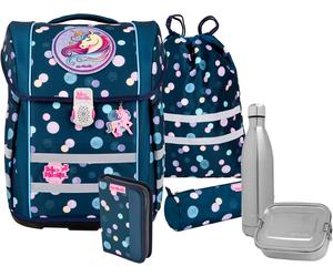 Schulranzen MCNEILL "Perfecto, Polly", Kinder, Gr. B/H/T: 30cm x 38,5cm x 22cm, bunt (polly), Polyester, Rucksäcke, inkl. Federmäppchen, Turnbeutel, Schlamperrolle & Motivmagnet (26409321-0) polly