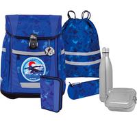 Schulranzen MCNEILL "Tenero, Puzzle", Kinder, Gr. B/H/T: 30cm x 36cm x 19cm, blau (puzzle), Polyester, Rucksäcke, inkl. Federmäppchen, Turnbeutel, Schlamperrolle & Motivmagnet (33876457-0) puzzle