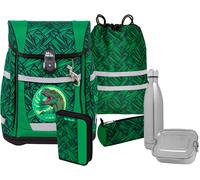 Schulranzen MCNEILL "Tenero, Wow", Damen, Gr. B/H/T: 30cm x 36cm x 19cm, grün (wow), Polyester, Rucksäcke Schulranzen, inkl. Federmäppchen, Turnbeutel, Schlamperrolle & Motivmagnet (45193311-0)