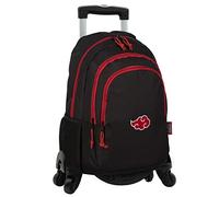 Schulranzen Naruto Cloud + Trolley Rucksack mit 4 Schwenkrollen - Schulranzen mit Doppeltem Fach und Vordertasche - Seitentaschen - Mit Laptopfach und Gefüttertem Innenraum - 19 x 31 x 42 cm - Toybags