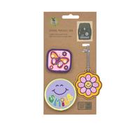 LÄSSIG Anhänger und Patches Set (3 Stk.) mit Druckknopf/School Patches Set Flowers
