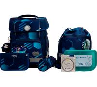 Schulranzen SCHOOL-MOOD "Champion Maxx Pro", Kinder, Gr. B/H/T: 30cm x 40cm x 23cm, blau (jonas (fußball) mit moodie willi wissbegier), Polyester, Rucksäcke (14630038-0) jonas (fußball) mit moodie wil