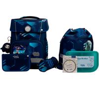 Schulranzen SCHOOL-MOOD "Champion Pro", Kinder, Gr. B/H/T: 30cm x 40cm x 23cm, blau (jonas (fußball) mit moodie maxi mut), Polyester, Rucksäcke (59060063-0) jonas (fußball) mit moodie maxi mut