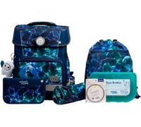 Schulranzen SCHOOL-MOOD "Champion Pro", Kinder, Gr. B/H/T: 30cm x 40cm x 23cm, felix (wolf) mit moodie karli kraft, Polyester, Rucksäcke, mit LED-Patchy (20785357-0) felix (wolf) mit moodie karli kraf