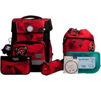 Schulranzen SCHOOL-MOOD "Champion Pro", Kinder, Gr. B/H/T: 30cm x 40cm x 23cm, rot (kai (ninja) mit moodie maxi mut), Polyester, Rucksäcke (44604951-0) kai (ninja) mit moodie maxi mut