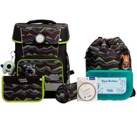 Schulranzen SCHOOL-MOOD "Champion Pro", Kinder, Gr. B/H/T: 30cm x 40cm x 23cm, schwarz (finn (panther) mit moodie gideon glück), Polyester, Rucksäcke (45325349-0) finn (panther) mit moodie gideon glüc
