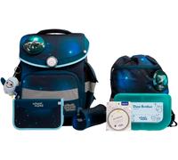 Schulranzen SCHOOL-MOOD "Timeless Pro", Kinder, Gr. B/H/T: 36cm x 42cm x 21cm, blau (moritz (space)), Polyester, Rucksäcke, mit LED-Patchy (49436039-0) moritz (space)