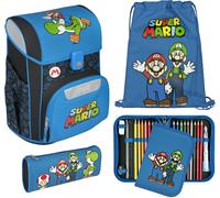 Schulranzen SCOOLI "Easy Start", Kinder, Gr. B/H/T: 29,5cm x 36,5cm x 29cm, blau (super mario), Polyester, Rucksäcke (59477804-0) super mario