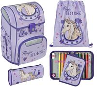 Schulranzen SCOOLI "Easy Start", Kinder, Gr. B/H/T: 29,5cm x 36,5cm x 29cm, lila (magic horse), Polyester, Rucksäcke (48189435-0) magic horse