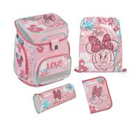 Schulranzen Set 5-tlg Disney Minnie Mouse Mädchen 1. Klasse - Mit personalisiertem Inhalt - Schultasche mit Turnbeutel Federmappe für Grundschule