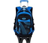 Schulranzen-Trolley 6 Räder | Nylon | Blau/Schwarz | Für Grundschüler