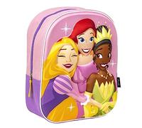 Schulrucksack Disney Princess - Mit Reißverschluss - 25 x 31 x 10 cm - Kinderrucksack mit 3D-Elementen - Gepolsterte Schulterträger - Original Produkt in Spanien Designed