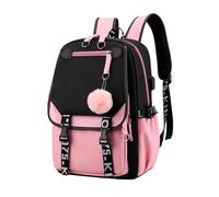 Schulrucksack für Mädchen, Schulbuchtasche für Mädchen | Damen Work Pack Umhängetasche mit großer Kapazität, elegante Studenten, Büchertaschen, Damentaschen für Studenten, Schwarzes Pulver, Se référer
