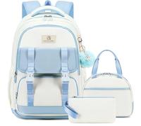 Schulrucksack für Mädchen und Frauen, 39,6 cm (15,6 Zoll), Laptop-Rucksäcke, College, Büchertasche, niedlich, für Kinder, Grundschule, Mittelschule, Schultasche mit Lunchbox-Set für Teenager