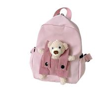 Schulrucksack für - Schulranzen mit 3D-Design | Rucksack mit optimierten und abnehmbaren Fächern, Motiv Teddybär, geräumiger Innenraum für Jungen im Vorschulalter, 27 x 2 cm, Rosa, Se référer au