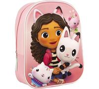 Schulrucksack Gabby's Dollhouse - Mit Reißverschluss - 25 x 31 x 10 cm - Kinderrucksack mit 3D-Elementen - Gepolsterter Schultergurt - Original Produkt in Spanien Designed