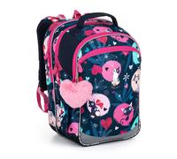 TOPGAL COCO Schulrucksack ab 1.klasse 120cm Schülerhöhe - Mädchen Jungen - Ergonomisch - Höhenverstellbar - Brustgurt - Reflexelemente (Katzen)