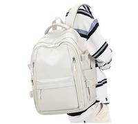 Schulrucksack Mädchen, Lässig Rucksack Damen Klein Modern Elegant Travelite Leichter Laptop Daypack Rucksack 14 Zoll Jungen Teenager Wasserdicht, Aesthetic School Stuff Bag, Beige