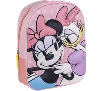 Schulrucksack Minnie Mouse - Mit Reißverschluss - 25 x 31 x 10 cm - Kinderrucksack mit 3D-Elementen - Gepolsterter Schultergurt - Original Produkt in Spanien Designed