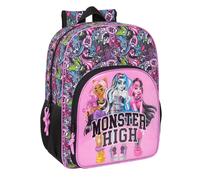 Safta Monster High Drama, Schulrucksack für Kinder, Kinderrucksack, anpassbar an Kinderwagen, ideal für Kinder im Schulalter, bequem und vielseitig, Qualität und Widerstandsfähigkeit, 33 x 14 x 42 cm,
