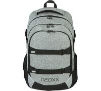 Schulrucksack NEOXX "Active Pro", Damen, Gr. B/H/T: 31cm x 45,5cm x 24cm, grau (wool fhe world), Polyester, Rucksäcke Schulrucksack (34235668-0)
