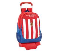 Schulrucksack Real Sporting De Gijon - Offiziell - mit Trolley Safta