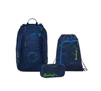 Satch Air Schulrucksack Set 3tlg. inkl. Schlamperbox und Sportbeutel (Blue Tech)