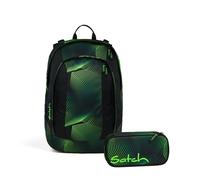 Satch Air Schulrucksack Set 2tlg. inkl. Schlamperbox (Seismic Green)