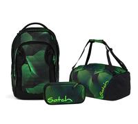 Satch Match Plus Schulrucksack Set 3tlg. inkl. Schlamperbox und Sporttasche (Seismic Green)