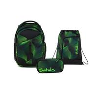 Satch Match Schulrucksack Set 3tlg. inkl. Schlamperbox und Sportbeutel (Seismic Green)