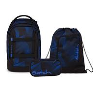 Satch Pack Schulrucksack Set 3tlg. inkl. Schlamperbox und Sportbeutel (Seismic Blue)