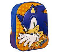 ARTESANÍA CERDÁ, S.L. Schulrucksack Sonic – 3D-Elemente, Reißverschluss Orange/Blau 25x31x9 cm