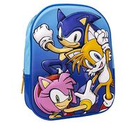 ARTESanía CERDÁ Schulrucksack 3D Sonic – 25 x 31 x 9 cm – Blau – mit 3D-Elementen