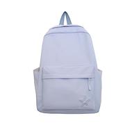 Schulrucksack Studentenrucksack, Street-Trend, einfach, einfarbig, Lässige, vielseitig, Schultertasche, große Kapazität, College-Tasche (Blue, One Size)