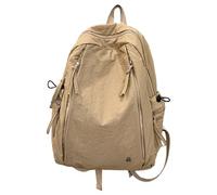 Schulrucksack Teenager Japanische Casual Schultasche Weibliche College-Studenten Einfarbige Umhängetasche Weibliche Hundert Leichte Junior High Und High School Schüler Computer ( Khaki, One Size)