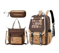 Schulrucksäcke für Mädchen, Cartoon, Stoffpaket, Studententasche, 3-teilig, mit Federmäppchen und Kurier, Rucksack für Kinder, A, Consulte la descripción