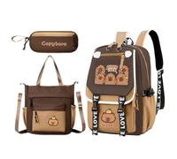 Schulrucksäcke für Mädchen, Cartoon, Stoffpaket, Studententasche, 3-teilig, mit Federmäppchen und Kurier, Rucksack für Kinder, B, Consulte la descripción, Siehe Beschreibung