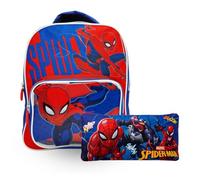 Schulset Spider-Man 2 Teile | Rucksack mit Tasche + Flaches Mäppchen