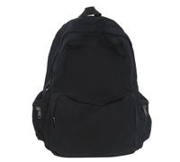 Schultasche Vintage Washed Canvas Rucksack For Frauen Große Kapazität Student Freizeit Schultaschen Solide Einfache Reiserucksack Weibliche Büchertasche(Black)
