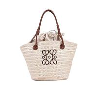 Schulter-Strohsack Stroh gewebt Tasche Große Kapazität Gemüse Korb Taschen Frauen Schulter Pack Böhmen Neue Sommer Strand Handtasche Sac de Luxe Femme (Color : Beige, Size : 36X16X21)