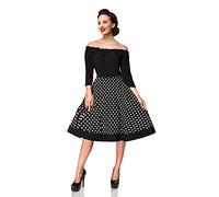 Schulterfreies Swing-Kleid mit Punkten M