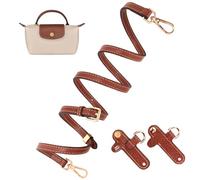 Schultergurt für Longchamp Mini Tasche Damen,Leder Cognac Schulterriemen,Einstellbarer No-Punch Taschengurt für Long Champ Strap